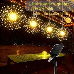 Solar LED Starburst Ball Lights Outdoor Firework Fairy Lights Featuring 8 Modes IP65 Rated Suitable for Yards Christmas Decor