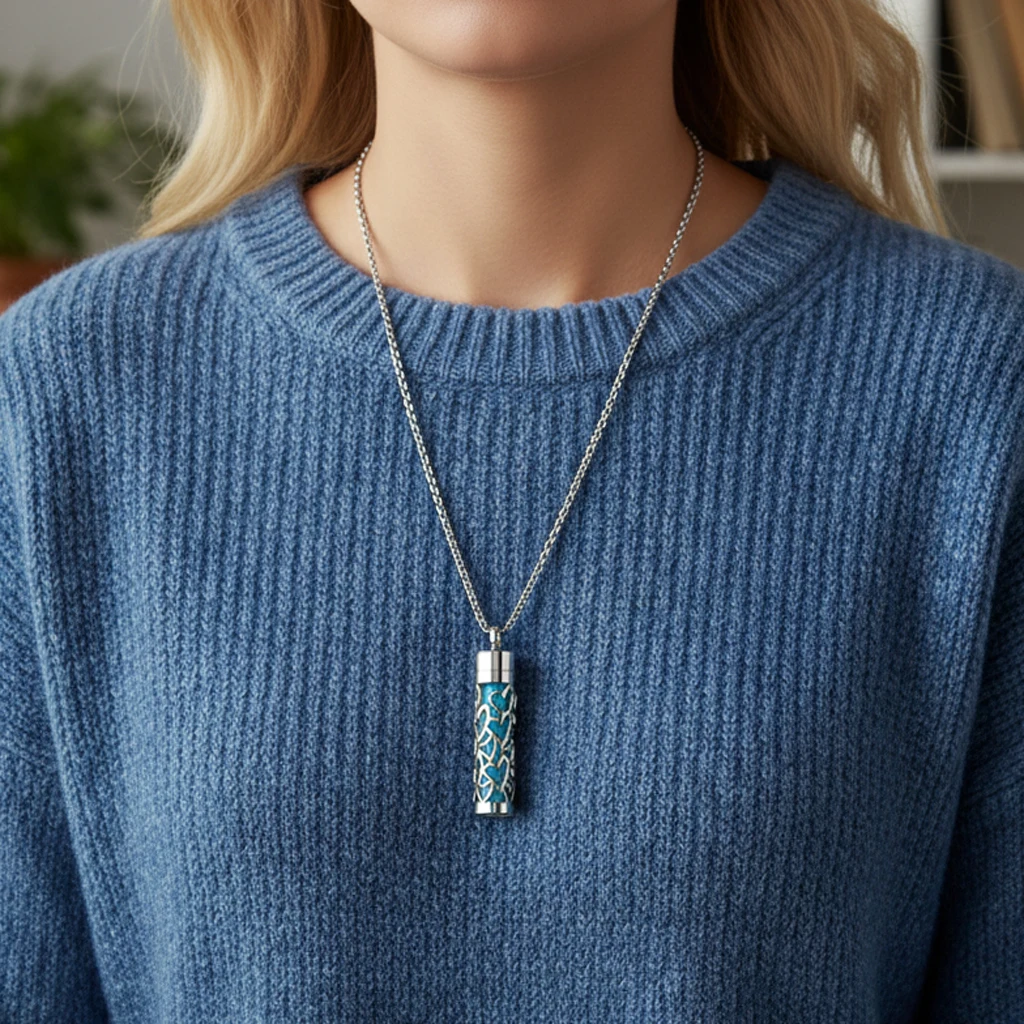 Stainless Steel Hollow Vertical Bar Air Freshener Perfume Oil Diffuser Locket Charm Jewelry Pendant Necklace For Women Men Teen