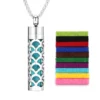 Stainless Steel Hollow Vertical Bar Air Freshener Perfume Oil Diffuser Locket Charm Jewelry Pendant Necklace For Women Men Teen
