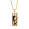 New Aromatherapy Anxiety Necklace Openable Cylinder Essential Oil Diffuser Stainless Steel Pendant Perfume Locket Golden Jewelry
