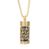 New Aromatherapy Anxiety Necklace Openable Cylinder Essential Oil Diffuser Stainless Steel Pendant Perfume Locket Golden Jewelry