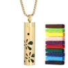 Golden Aromatherapy Necklace Diffuser Pendant Stainless Steel Locket Aroma Perfume Oils Essential Oil Diffuser Pendant Necklace
