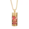 New Aromatherapy Anxiety Necklace Openable Cylinder Essential Oil Diffuser Stainless Steel Pendant Perfume Locket Golden Jewelry