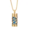 New Aromatherapy Anxiety Necklace Openable Cylinder Essential Oil Diffuser Stainless Steel Pendant Perfume Locket Golden Jewelry