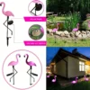 1 Pc Outdoor Solar Lights Flamingo Garden Led Stake Light Pathway Lawn Yard Landscape Halloween Christmas Decorative Lights