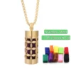 New Aromatherapy Anxiety Necklace Openable Cylinder Essential Oil Diffuser Stainless Steel Pendant Perfume Locket Golden Jewelry