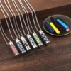 New Aromatherapy Diffuser Necklace LOVE Pattern Stainless Steel Essential Oil Diffuser Lockets Neutral Pendant Trendy Jewelry