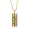 New Aromatherapy Anxiety Necklace Openable Cylinder Essential Oil Diffuser Stainless Steel Pendant Perfume Locket Golden Jewelry