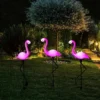 1 Pc Outdoor Solar Lights Flamingo Garden Led Stake Light Pathway Lawn Yard Landscape Halloween Christmas Decorative Lights