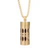 New Aromatherapy Anxiety Necklace Openable Cylinder Essential Oil Diffuser Stainless Steel Pendant Perfume Locket Golden Jewelry