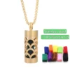 New Aromatherapy Anxiety Necklace Openable Cylinder Essential Oil Diffuser Stainless Steel Pendant Perfume Locket Golden Jewelry