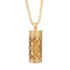 New Aromatherapy Anxiety Necklace Openable Cylinder Essential Oil Diffuser Stainless Steel Pendant Perfume Locket Golden Jewelry