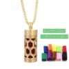 New Aromatherapy Anxiety Necklace Openable Cylinder Essential Oil Diffuser Stainless Steel Pendant Perfume Locket Golden Jewelry