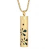 Golden Aromatherapy Necklace Diffuser Pendant Stainless Steel Locket Aroma Perfume Oils Essential Oil Diffuser Pendant Necklace
