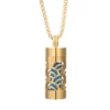 New Aromatherapy Anxiety Necklace Openable Cylinder Essential Oil Diffuser Stainless Steel Pendant Perfume Locket Golden Jewelry